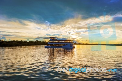 Landscape Over Zambezi River Stock Photo