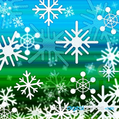 Landscape Snowflakes Background Shows Winter December And Cold
 Stock Image