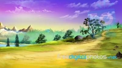 Landscape With Trees Stock Image