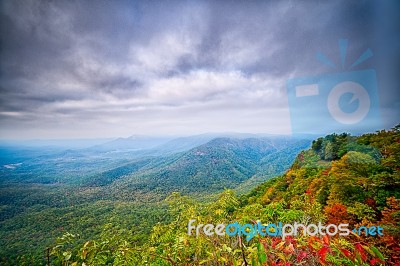 Landscapes Near Lake Jocassee And Table Rock Mountain South Carolina Stock Photo