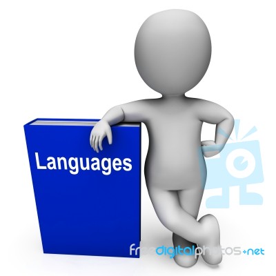 Languages Book And Character Shows Books About Language Stock Image