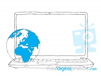 Laptop And Globe Concept Stock Image