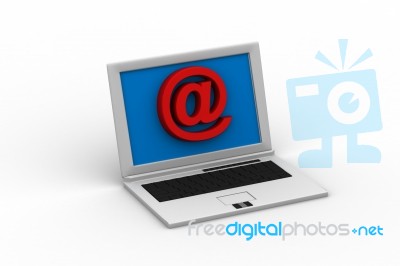 Laptop And Network Sign Stock Image