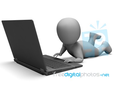 Laptop Computer Showing Browsing Web Online Stock Image