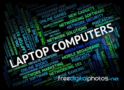 Laptop Computers Represents Computing Keyboard And Portable Stock Image