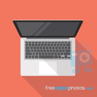 Laptop Icon Top View Stock Image