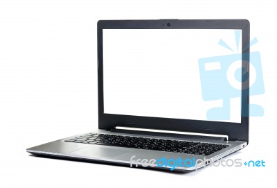 Laptop Isolated On The White Background Stock Photo