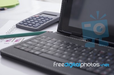 Laptop, Notebook, Notepad Stock Photo