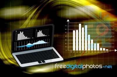 Laptop With Business Stock Image