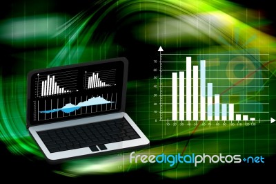 Laptop With Business Stock Image