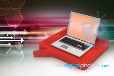 Laptop With Speech Bubble Stock Image