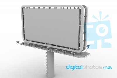 Large Blank White Billboard Screen Stock Image