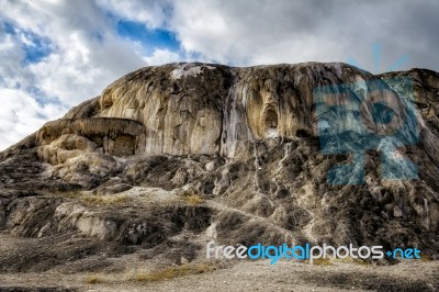 Large Mound At Mammoth Hot Springs Stock Photo