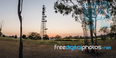 Large Radio And Communications Tower In Queensland Stock Photo