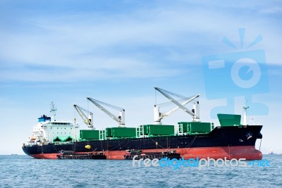 Large Ship On Sea  Stock Photo