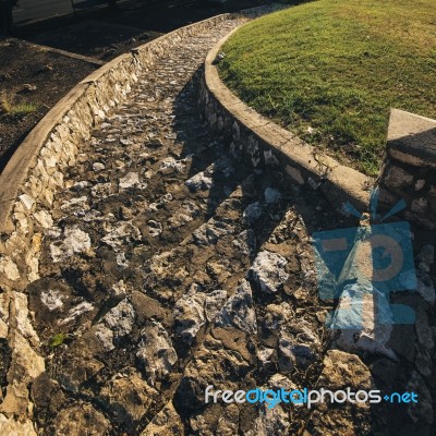 Large Stone Structure Landmark In Ipswich, Queensland Stock Photo