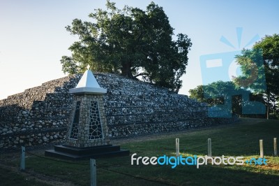 Large Stone Structure Landmark In Ipswich, Queensland Stock Photo