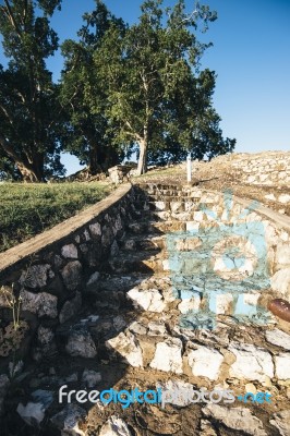 Large Stone Structure Landmark In Ipswich, Queensland Stock Photo