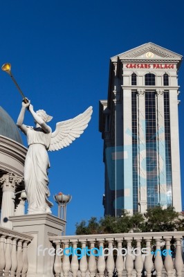 Las Vegas, Nevada/usa - August 1 ; View At Sunrise Of Angel Play… Stock Photo