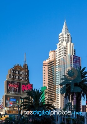 Las Vegas, Nevada/usa - August 1 ; View Of New York New York Hot… Stock Photo