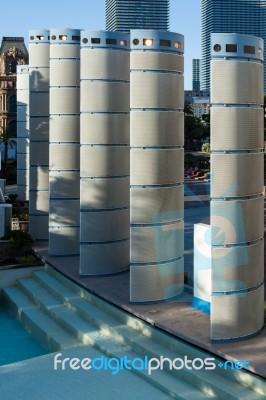 Las Vegas, Nevada/usa - August 1 ; View Of Strange Towers In Las… Stock Photo