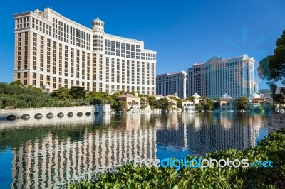 Las Vegas, Nevada/usa - August 1 : View Of The Bellagio Hotel An… Stock Photo