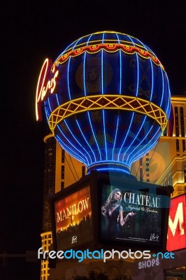 Las Vegas, Nevada/usa - August 2 : Hot Air Balloon Replica Paris… Stock Photo