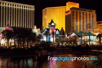 Las Vegas, Nevada/usa - August 3 : View Towards Harrah's Hotel A… Stock Photo