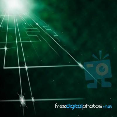 Laser Circuit Background Means Neon Art Or Bright Lines Stock Image