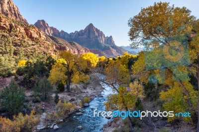 Late Afternoon Virgin River Valley Stock Photo