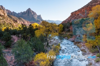 Late Afternoon Virgin River Valley Stock Photo