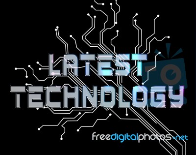 Latest Technology Indicates New Digital Electronic Tech Stock Image
