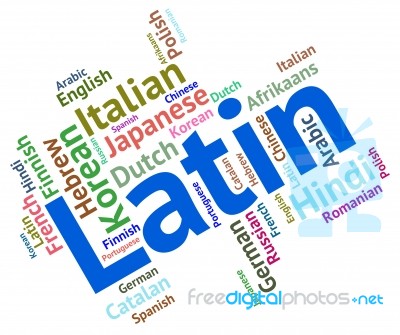 Latin Language Represents Wordcloud Vocabulary And Lingo Stock Image