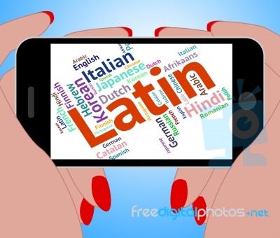 Latin Language Represents Wordcloud Vocabulary And Lingo Stock Image