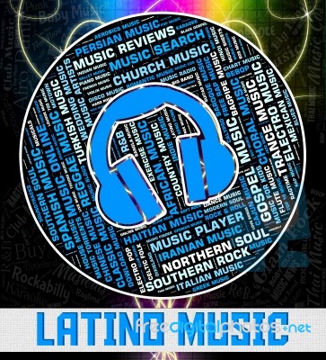 Latino Music Represents Sound Tracks And Harmonies Stock Image