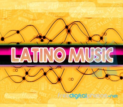 Latino Music Represents Sound Tracks And Harmonies Stock Image