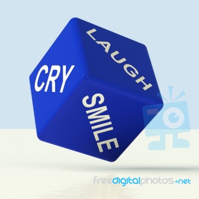 Laugh Cry Smile Dice Stock Image