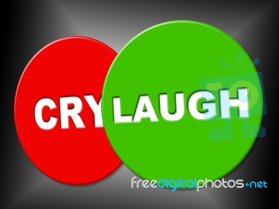 Laugh Sign Shows Advertisement Signboard And Laughing Stock Image