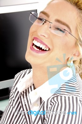 Laughing Businesswoman Stock Photo