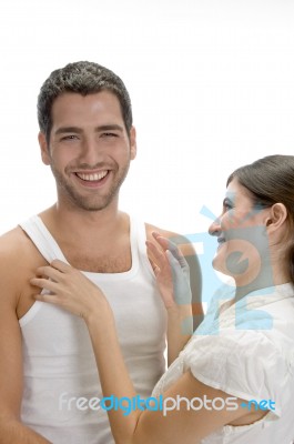 Laughing Romantic Couple Stock Photo