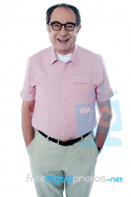 Laughing Senior Man Stock Photo