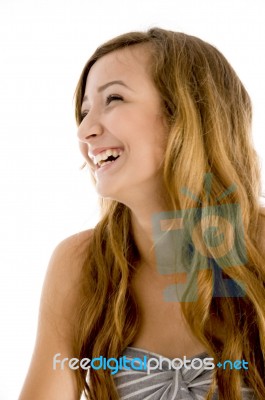 Laughing Teenage Girl Stock Photo