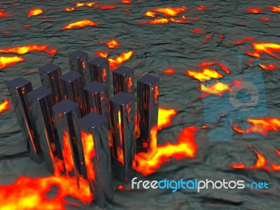 Lava In Volcano Stock Image