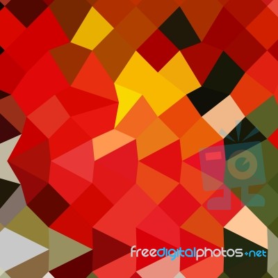 Lava Red Abstract Low Polygon Background Stock Image