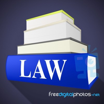 Law Book Shows Legality Lawyer And Court Stock Image