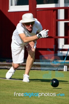 Lawn Bowls Match At Colemans Hatch Stock Photo