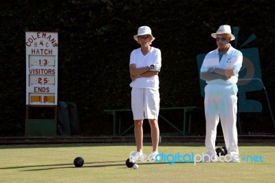 Lawn Bowls Match At Colemans Hatch East Sussex Stock Photo