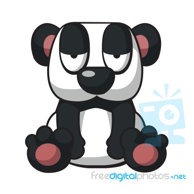 Lazy Panda Sit On The Ground Stock Image