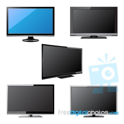 Lcd/led Television Isolated Stock Image