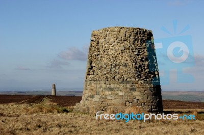 Lead Mining Chimneys Stock Photo